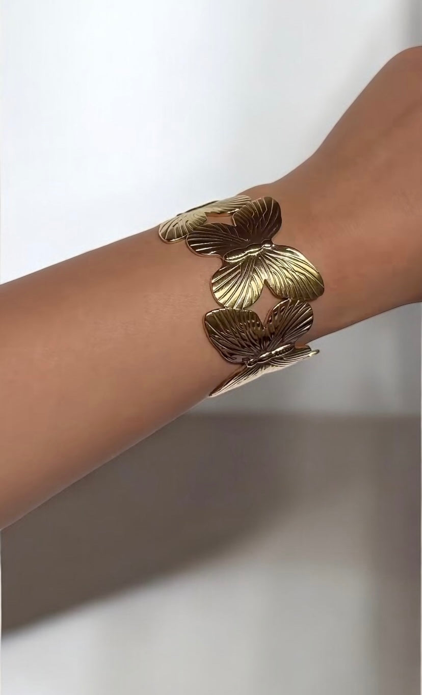 Women’s Anti-Tarnish Butterfly Cuff Bracelet | Designer Classic Look | Elegant Party Wear Jewelry